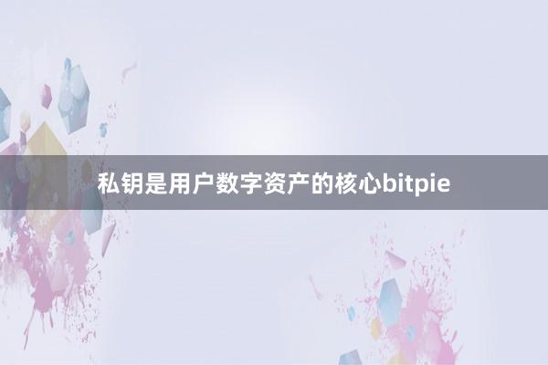 私钥是用户数字资产的核心bitpie