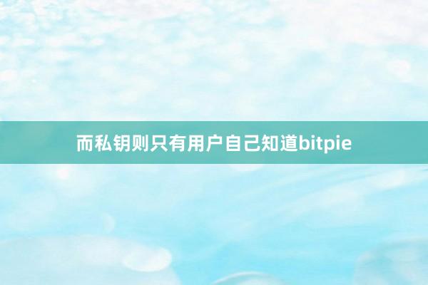 而私钥则只有用户自己知道bitpie