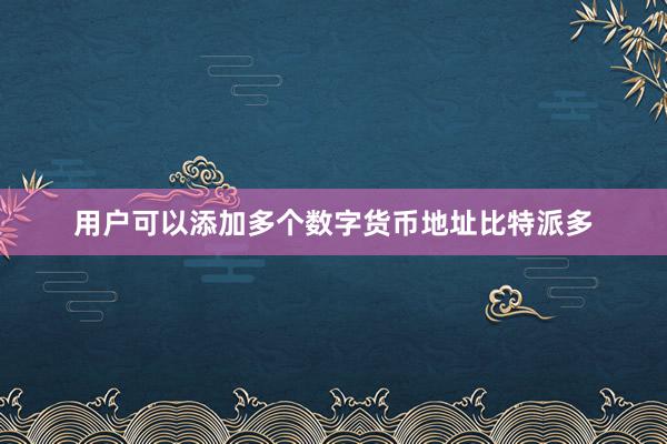 用户可以添加多个数字货币地址比特派多