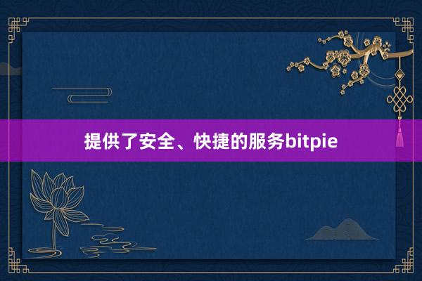 提供了安全、快捷的服务bitpie