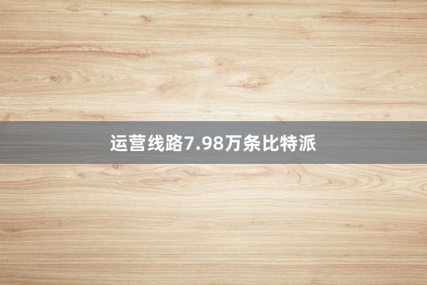 运营线路7.98万条比特派