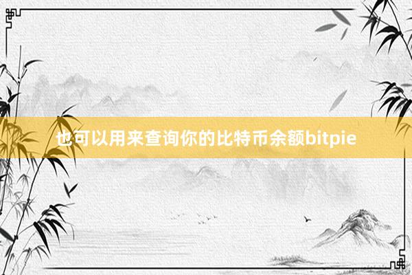 也可以用来查询你的比特币余额bitpie